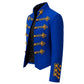 Men's Vintage Royal Blue Military Jacket Gold Braided Hussar Parade Jacket Victorian Gothic Steampunk Band Uniform Coat