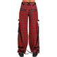 Gothic Bondage Red Plaid Men Pant Alternative Punk Rock Emo Trouser Pant Shorts