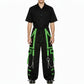 Gothic Men's Handmade Handcuff Green Bondage Cyber Chain Pant