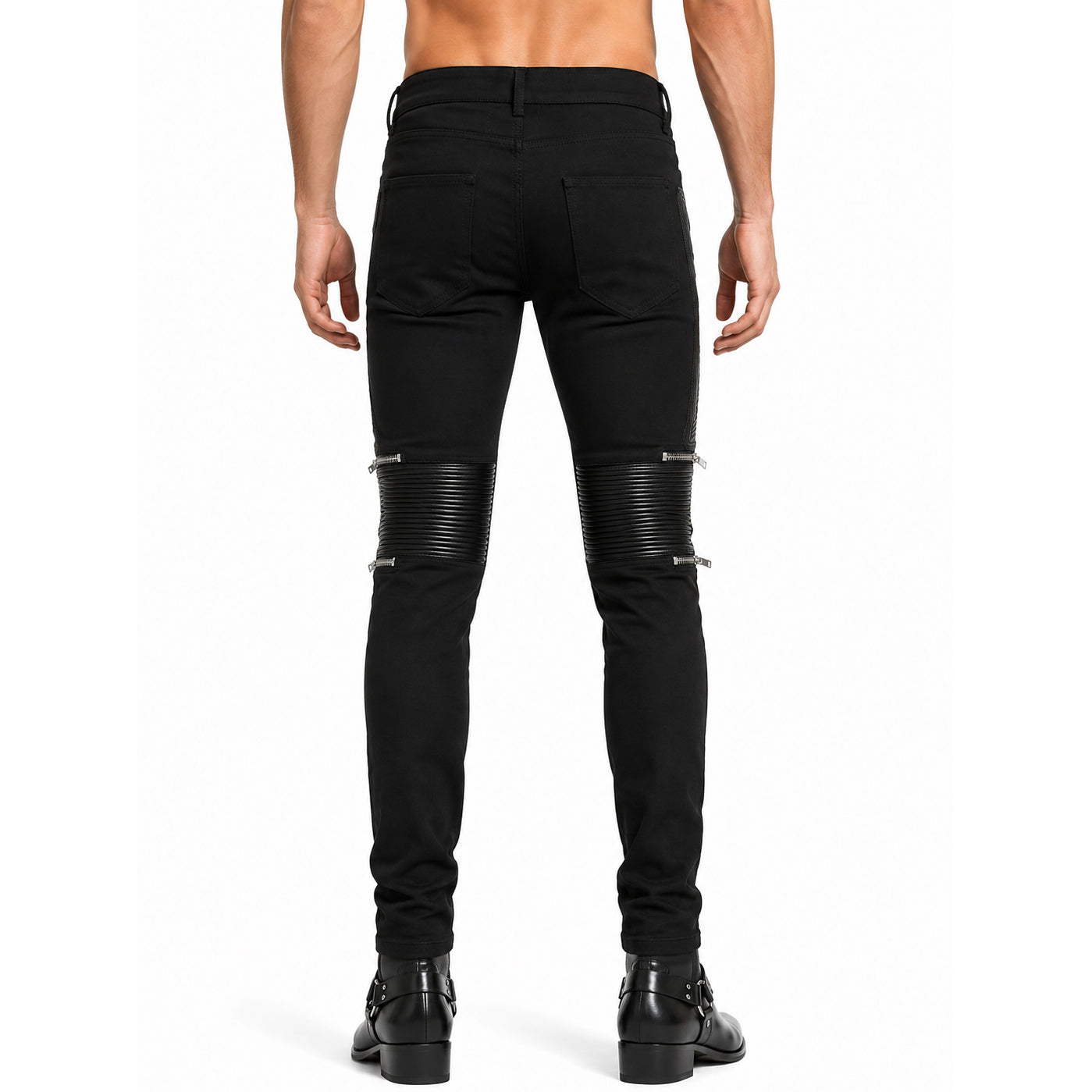 GOTHIC BONDAGE JEANS HEAVY WEIGHT ZIPPER PUNK ROCK GOTH TROUSER PANTS