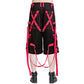 Gothic X-Strap Short Black/Pink