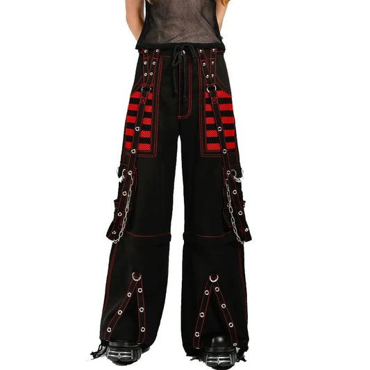 Gothic Womens Extreme Bondage Skater Electro Pant Red