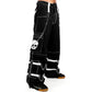 Gothic Bondage Black Skull Zip Off Pants Black &amp; Amp White Alternative Punk Rock Emo Trouser Pant Usa