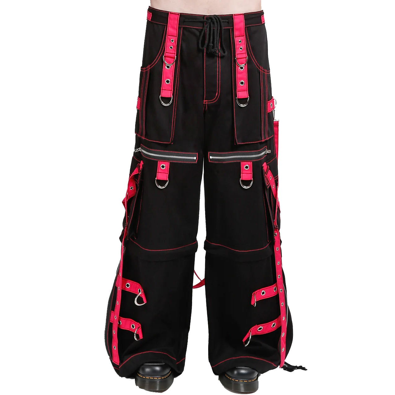 Gothic X-Strap Zip Off Pant Black/Pink