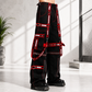 Men Extreme Bondage Gothic Electro Reflector Black/Red Pant/Shorts Usa