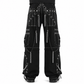 Prime Quality Gothic Men's Black Bondage Gothic Cyber Pant Chain Techno Rock Punk Shorts Trouser Pants USA