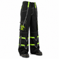 New Biohazard Men Gothic Black Lime Bondage Reflective Biohazard Symbol Pant Alternative Punk Rock Trouser Shorts