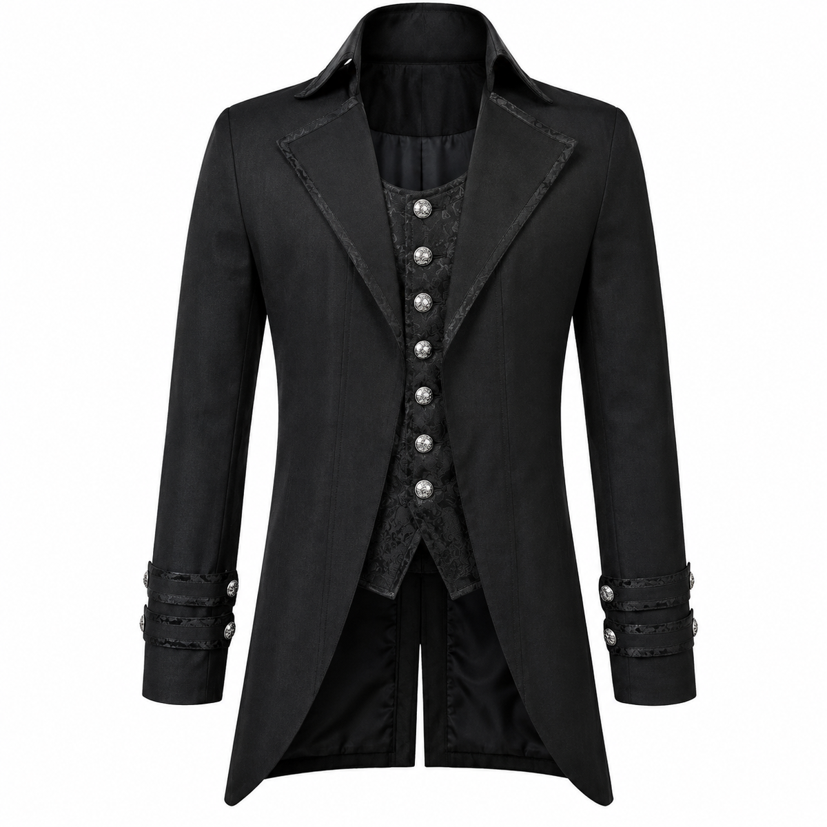 Men's Morning Gothic Jacket Tailcoat Black Cotton Steampunk Victorian