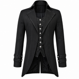 Men's Morning Gothic Jacket Tailcoat Black Cotton Steampunk Victorian