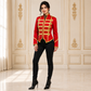 Military Drummer Jacket Black Parade Jacket Goth Punk Adam Ant VTG Style Red Gold Jacket