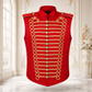 Men's Military Hussar Sleeveless Vest Red & Gold Jacket Free Shipping Usa