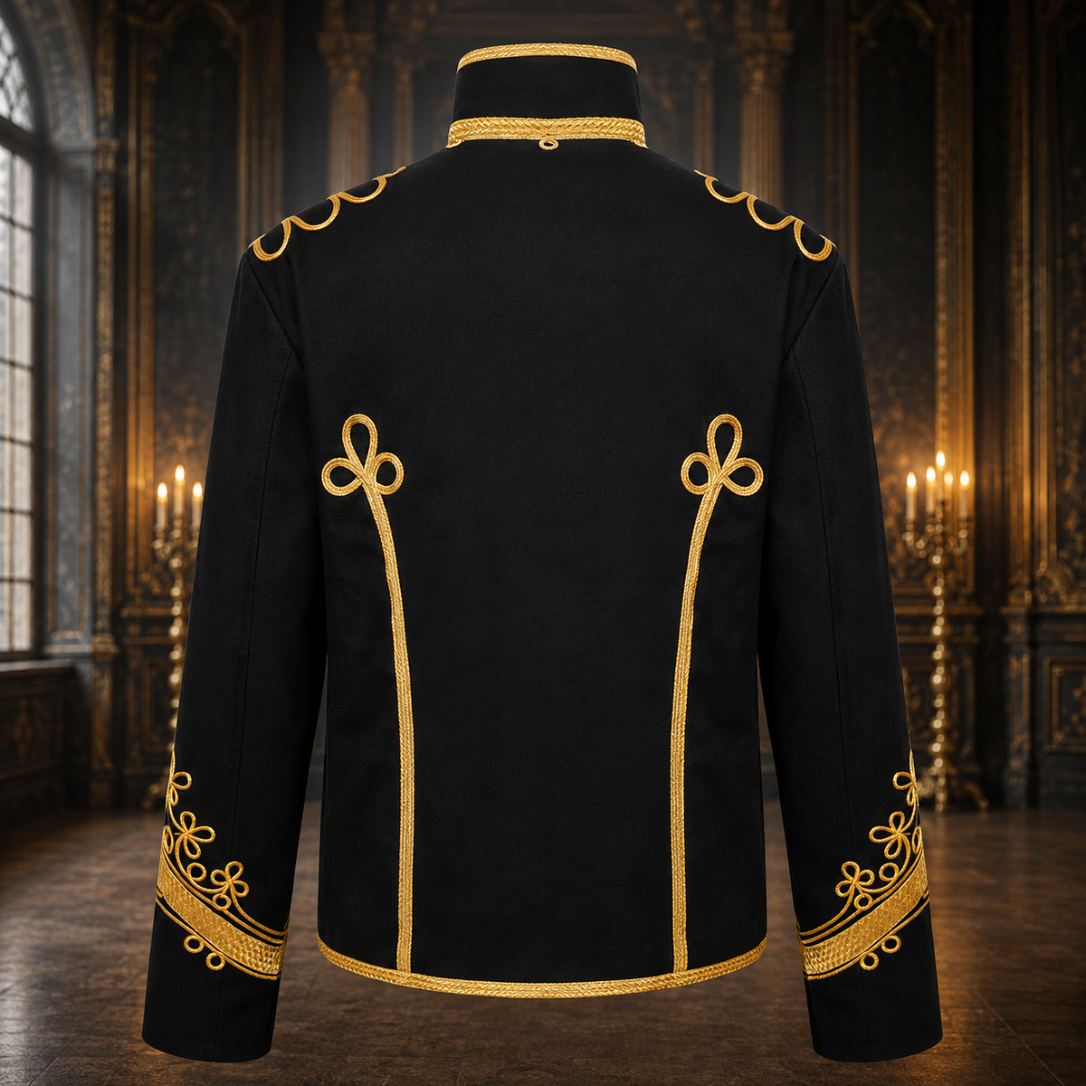 Men’s Adam Luxe Military Drummer Jacket – Black Parade Hussar Style