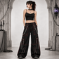 Men's Electro Bondage Gothic Red Stitch Rave Gothic Cyber Chain Goth Jeans Punk Rock Pants USA