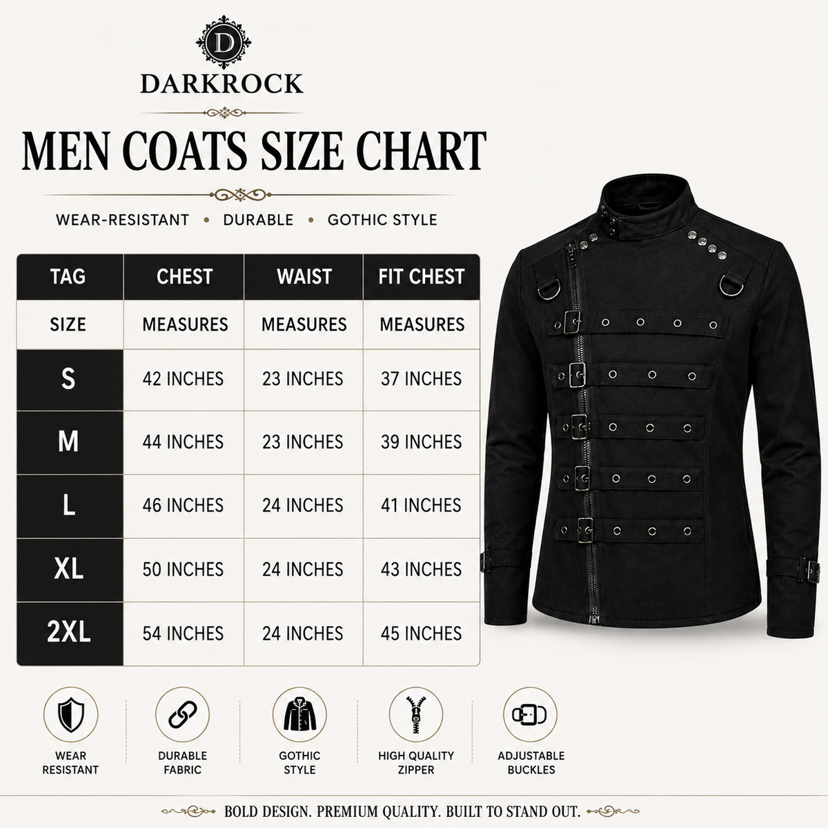 Goth Punk Bullet Bondage Psycho Band Heavy Metal Jacket Coat