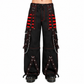 Gothic Extreme Bondage Skater Red & Black Punk Rocker Cyber Steampunk Biker Pant