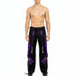 Mens Gothic Punk Black Purple Bondage Pant Chain Techno Rock Punk Usa