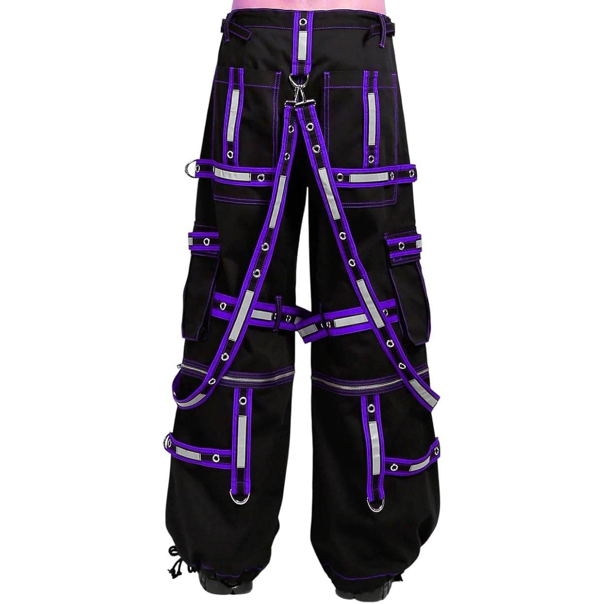 Mens Extreme Bondage Gothic Electro Reflector Black/purple Pant Shorts Usa