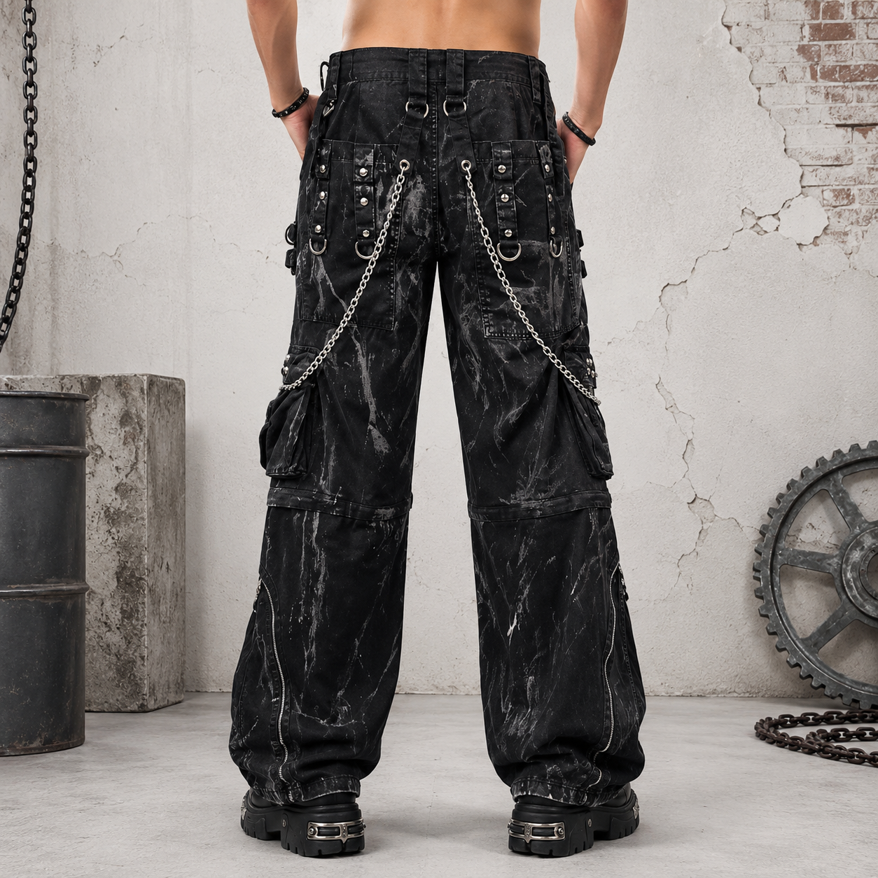 Gothic Jeans Apocalyptic Punk Emo Pants USA Mechanic Acid Goth Cyber Pants