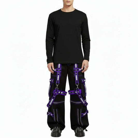 Mens Extreme Bondage Gothic Electro Reflector Black/purple Pant Shorts Usa