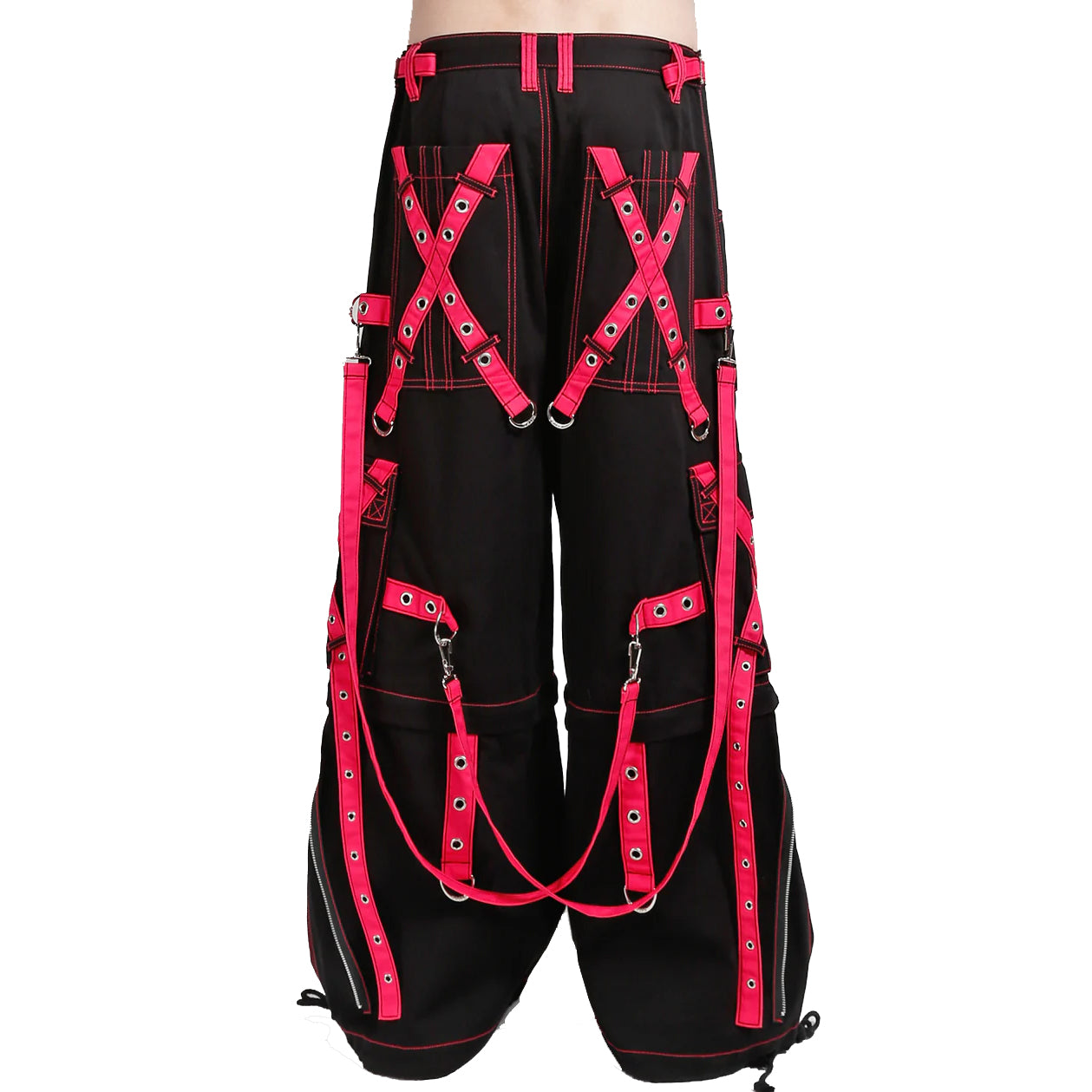 Gothic X-Strap Zip Off Pant Black/Pink