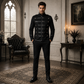 Men's Military Drummer Black Parade Jacket Black Gothic Band Uniform Coat Steampunk Punk