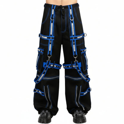 Mens Extreme Bondage Gothic Electro Reflector Black/Blue Pant Shorts Usa