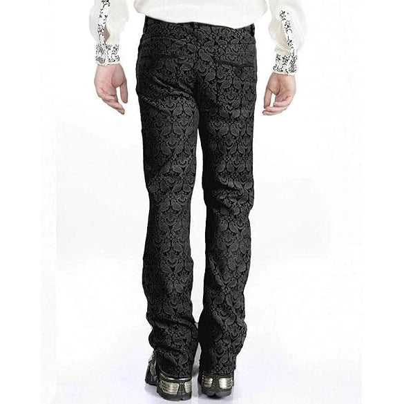 Men Trousers Pants Black Brocade Steampunk VTG Vintage Gothic Victorian