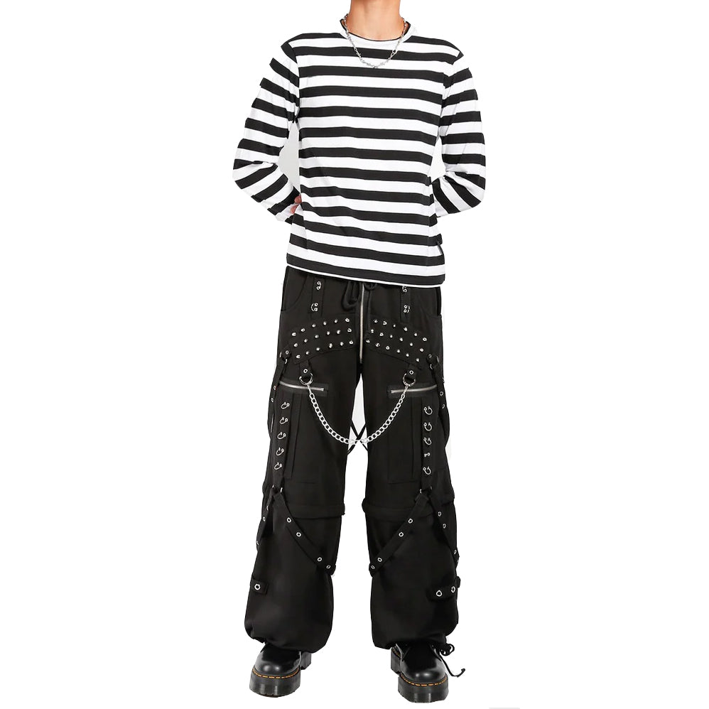 Mens Gothic Pant Bondage Cyber Pant Chain Techno Rock Punk Shorts USA