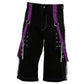 Men's Black Purple Bondage Gothic Cyber Chain Techno Rock Punk Shorts