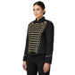 Women's Emo Punk Goth Napoleon Military Drummer Parade Jacket Black Gold