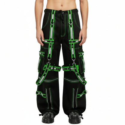 Mens Extreme Bondage Gothic Electro Reflector Black/Green Pant Shorts Usa