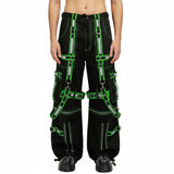 Mens Extreme Bondage Gothic Electro Reflector Black/Green Pant Shorts Usa