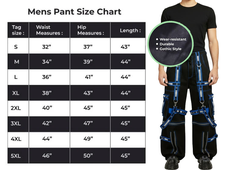 Mens Extreme Bondage Gothic Electro Reflector Black/Blue Pant Shorts Usa