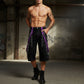 Men's Black Purple Bondage Gothic Cyber Chain Techno Rock Punk Shorts