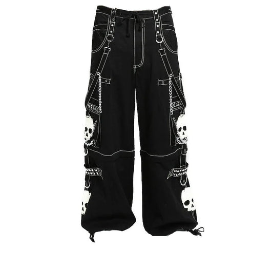 Gothic Bondage Black Big Skull Men Pant Alternative Punk Rock Emo Trouser Pant Shorts/Usa
