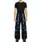 Mens Extreme Bondage Gothic Electro Reflector Black/Blue Pant Shorts Usa