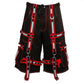 Mens Extreme Bondage Gothic Electro Reflector Black Red Trip Shorts Usa