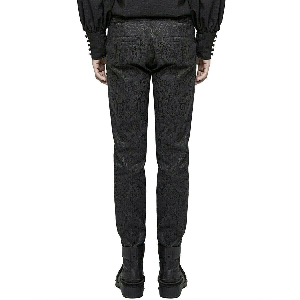 Men's Trousers Pants Black Brocade Steampunk Vintage Gothic Victorian