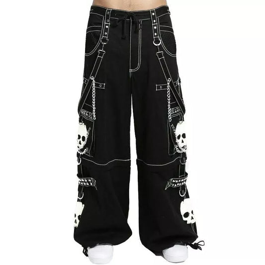 Gothic Bondage Black Big Skull Men Pant Alternative Punk Rock Emo Trouser Pant Shorts/Usa