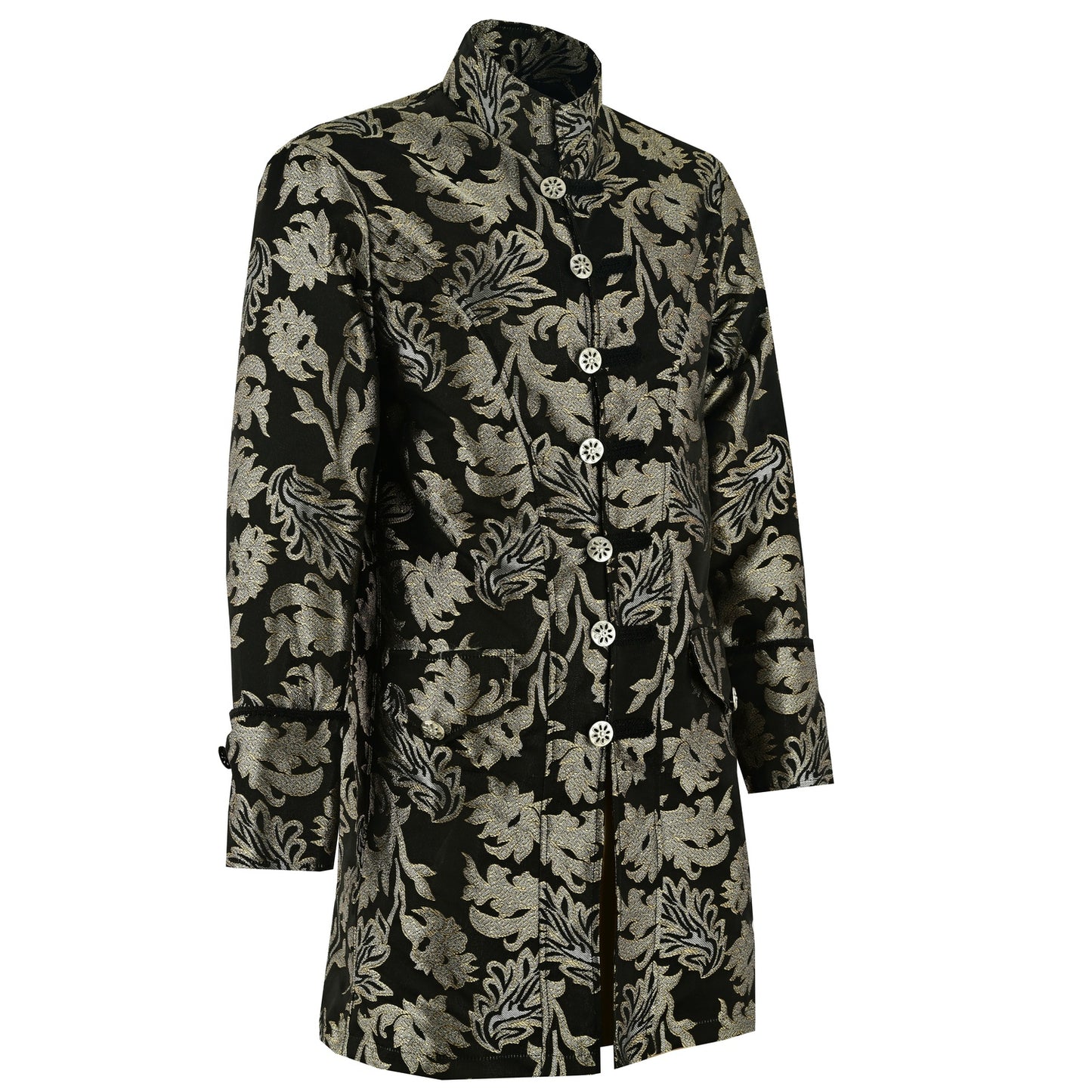 Mens Vintage Gold Steampunk Jacket Victorian Tailcoat Gothic Vampire Cosplay Halloween