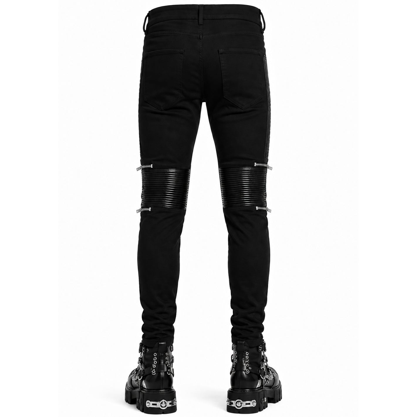 GOTHIC BONDAGE JEANS HEAVY WEIGHT ZIPPER PUNK ROCK GOTH TROUSER PANTS