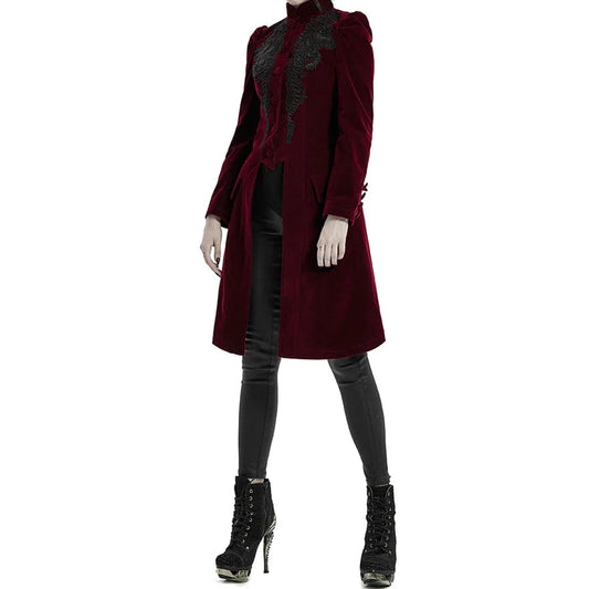 Womens Vespertine Mid Length Coat Red