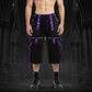 Gothic X-Strap Black Purple Short