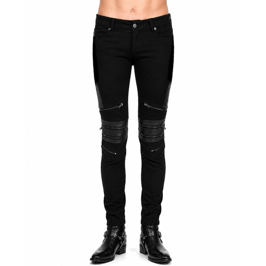 GOTHIC BONDAGE JEANS HEAVY WEIGHT ZIPPER PUNK ROCK GOTH TROUSER PANTS