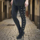 Women's Gothic Style Lace Up Black Leggings