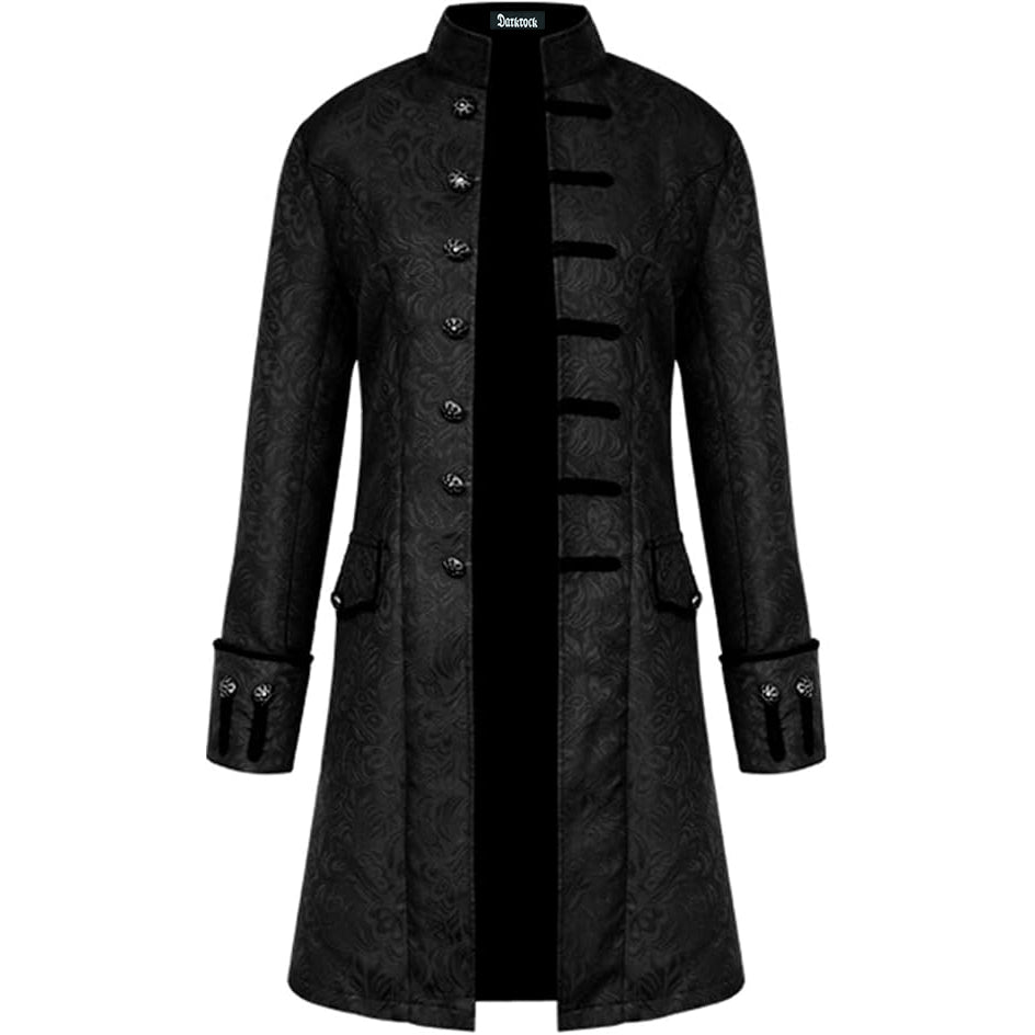 Mens Vintage Black Steampunk Jacket Victorian Tailcoat Gothic Vampire Cosplay Halloween