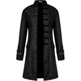Mens Vintage Black Steampunk Jacket Victorian Tailcoat Gothic Vampire Cosplay Halloween