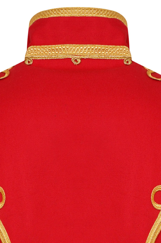 Men’s Adam Luxe Military Drummer Jacket – Red Parade Hussar Style