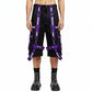Mens Extreme Bondage Gothic Electro Reflector Black/purple Shorts