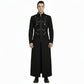 Gothic Men's Handmade Chain Eyelet Trench Coat